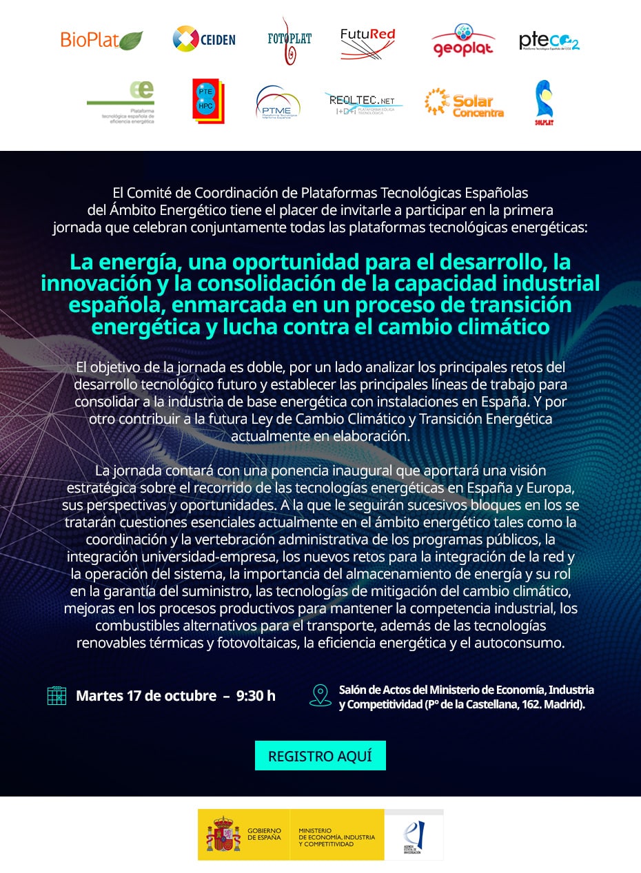 jornada de Plataformas Tecnológicas Españolas del Ámbito Energético